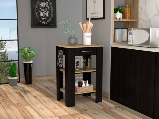 Delos 23 Kitchen Island, Two Shelves, Two Drawers - Functional and Stylish