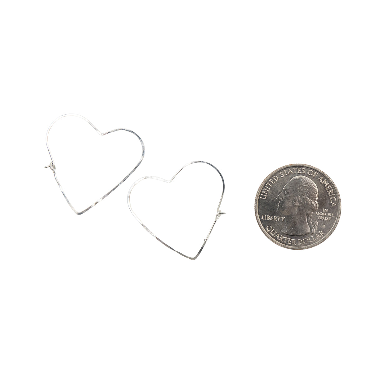 Handmade Hammered Heart Hoops | Sterling Silver Earrings | Eco-Friendly Jewelry | Hypoallergenic & Nickel-Free
