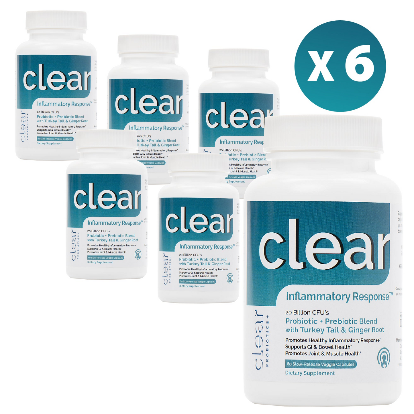 Clear Inflammatory Response - Probiotic Strains, Turkey Tail Mushroom, Ginger Root