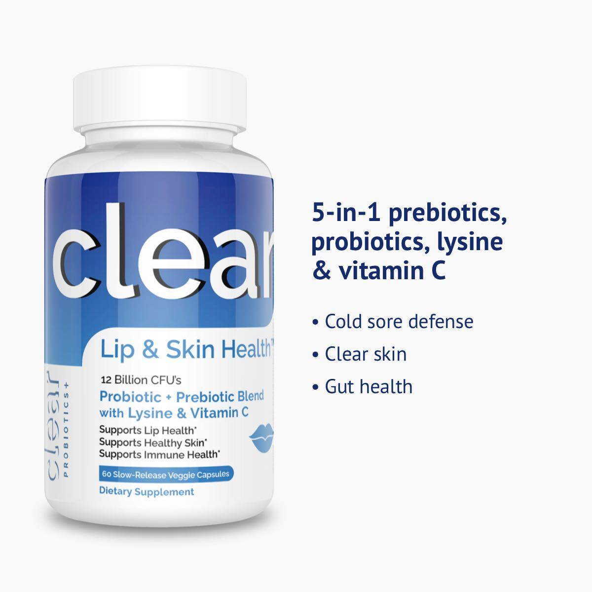 Clear Lip & Skin Health - Probiotic Defense for Cold Sores and Skin Issues