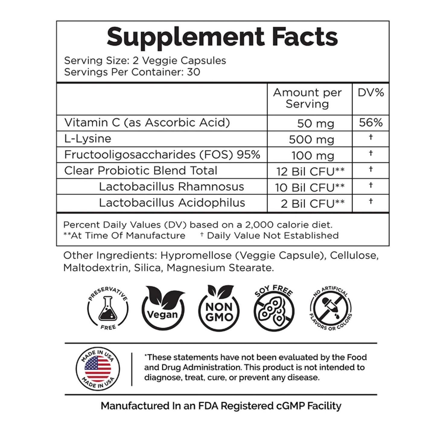 Clear Lip & Skin Health - Probiotic Defense for Cold Sores and Skin Issues