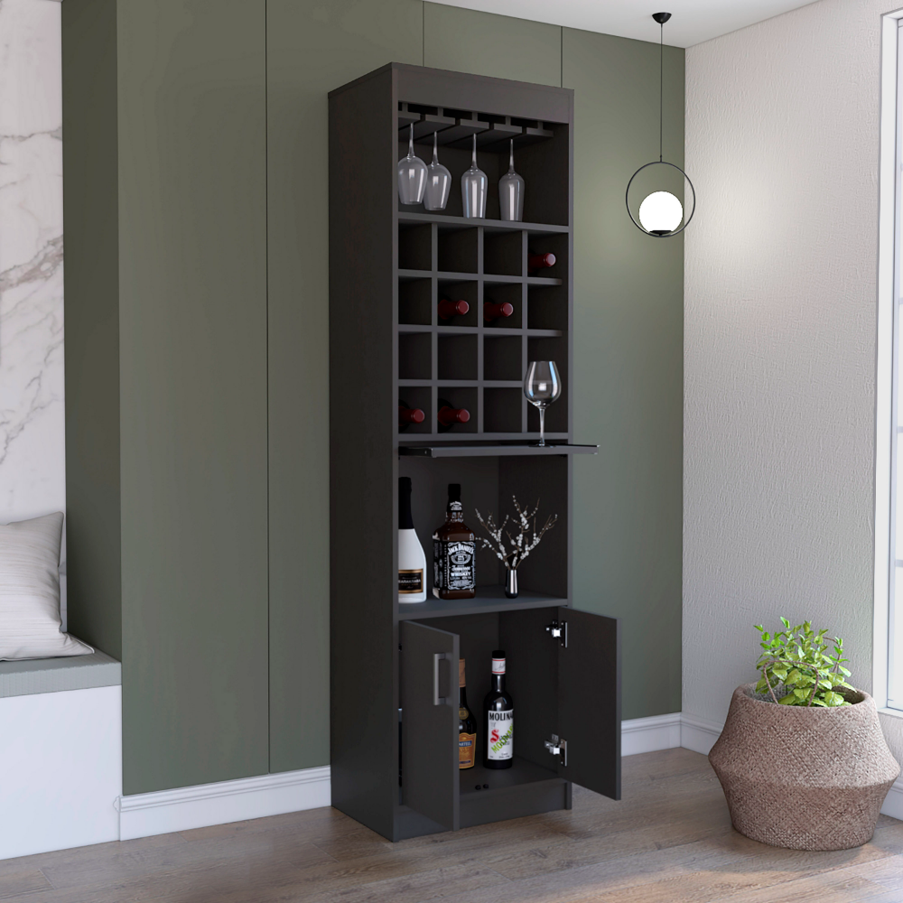 Athens Kava Bar Cabinet - Modern Style with Wine Cubbies and Ample Storage