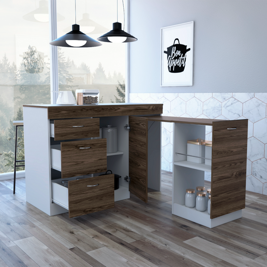 Camp Kitchen Base Cabinet with Three Drawers and Two Interior Shelves