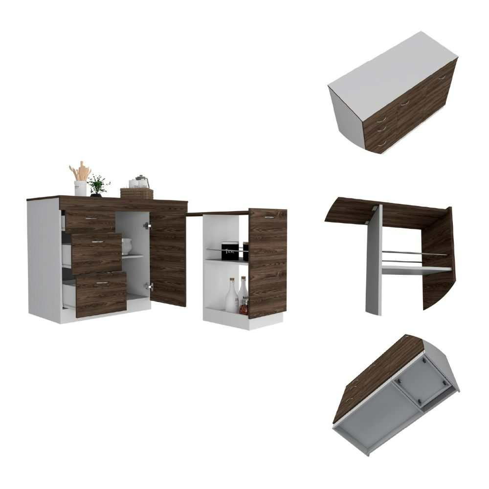 Camp Kitchen Base Cabinet with Three Drawers and Two Interior Shelves