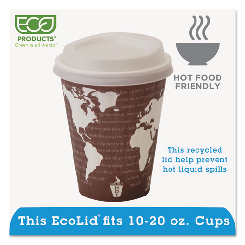 Eco-Products Evolution World Hot Cup Lids - Polystyrene - White