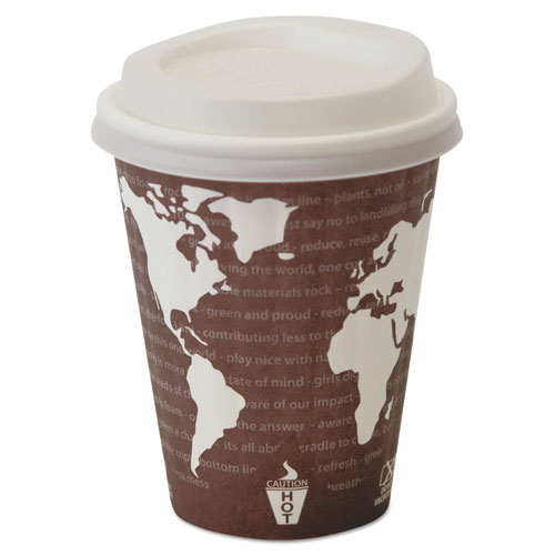 Eco-Products Evolution World Hot Cup Lids - Polystyrene - White