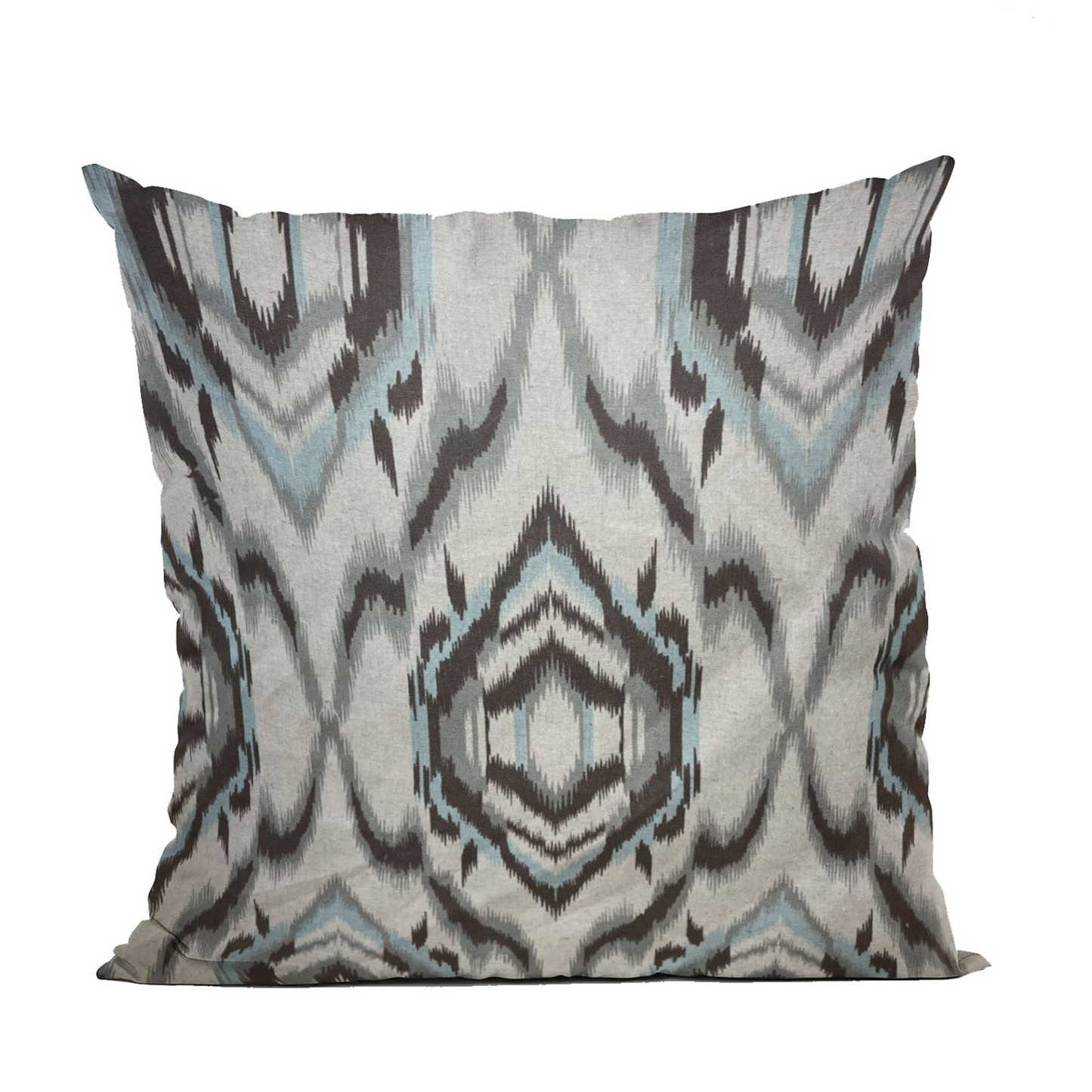 Plutus Ikat Dream Blue, Black, Cream Handmade Luxury Pillow - Buy Online at Best Price