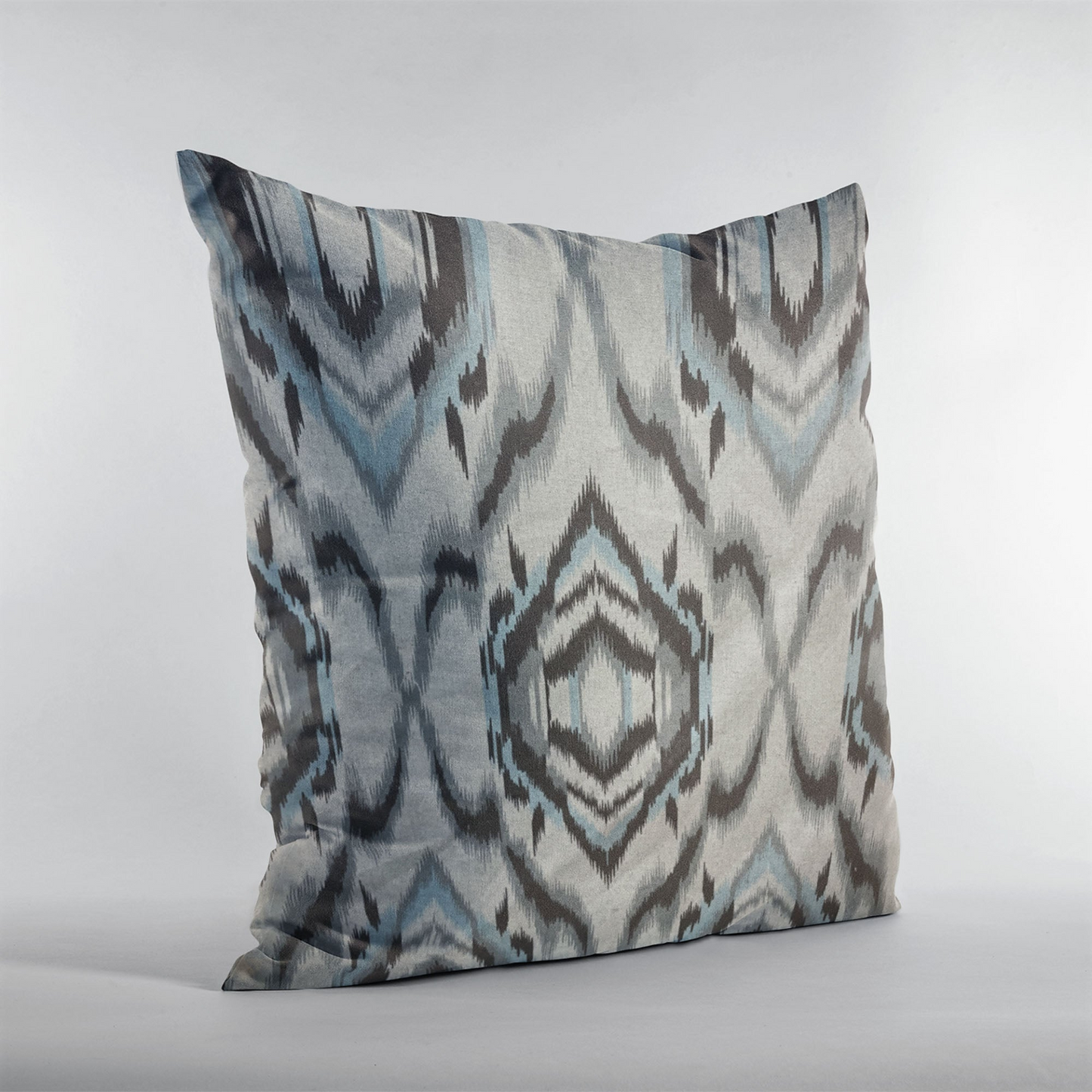 Plutus Ikat Dream Blue, Black, Cream Handmade Luxury Pillow - Buy Online at Best Price