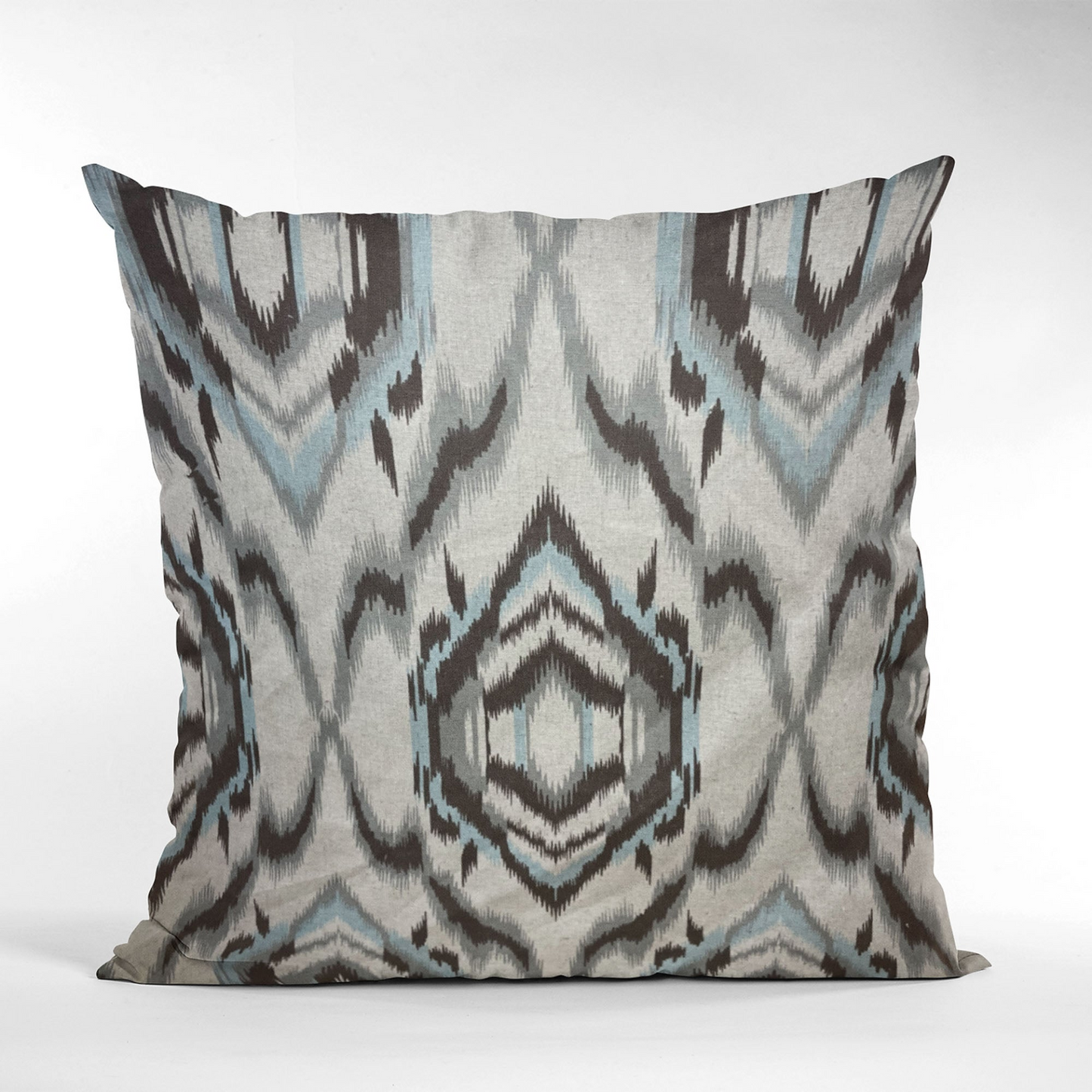 Plutus Ikat Dream Blue, Black, Cream Handmade Luxury Pillow - Buy Online at Best Price