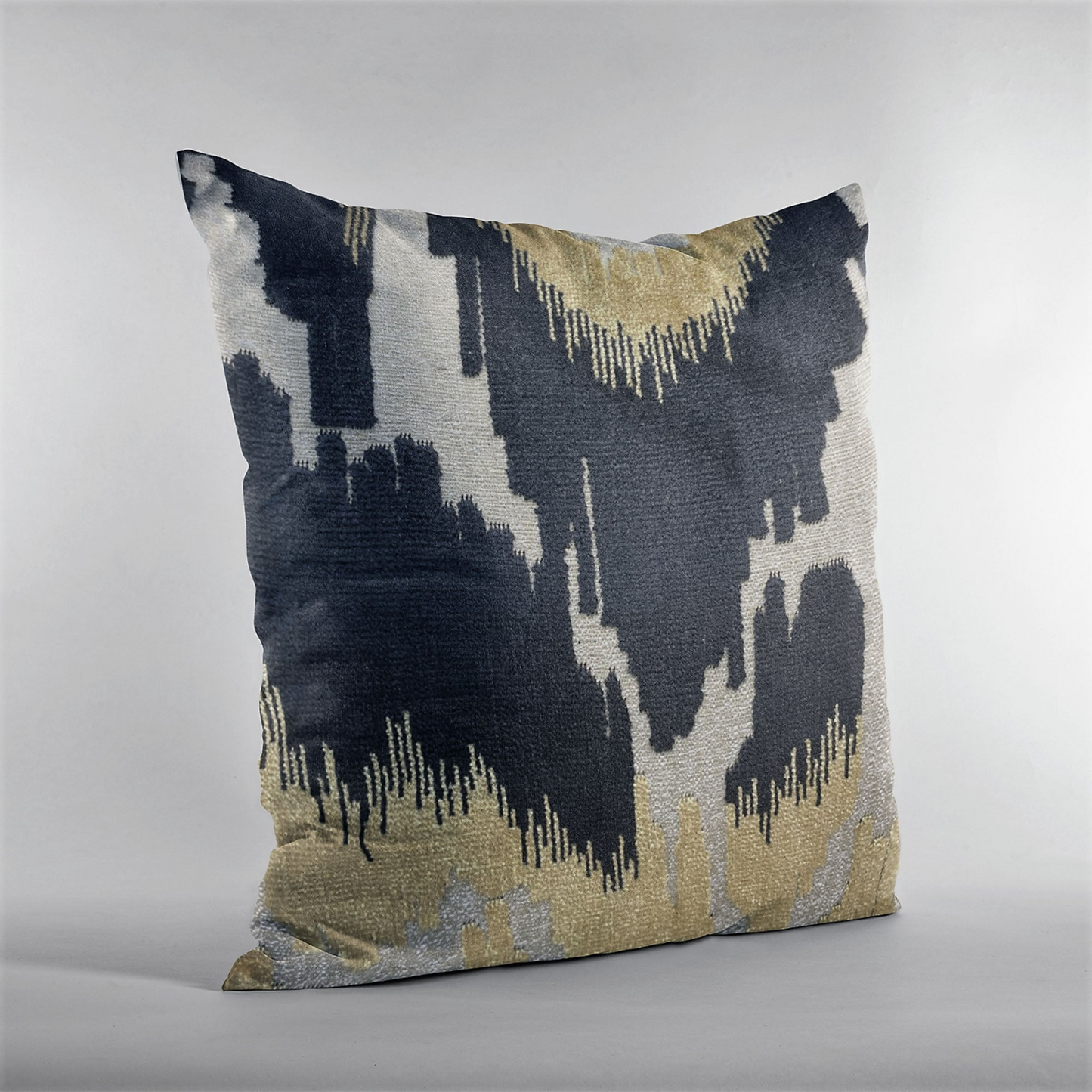 Plutus Velvet Glamour Black, Gold, Cream Handmade Luxury Pillow - Elegant and Luxurious Decor