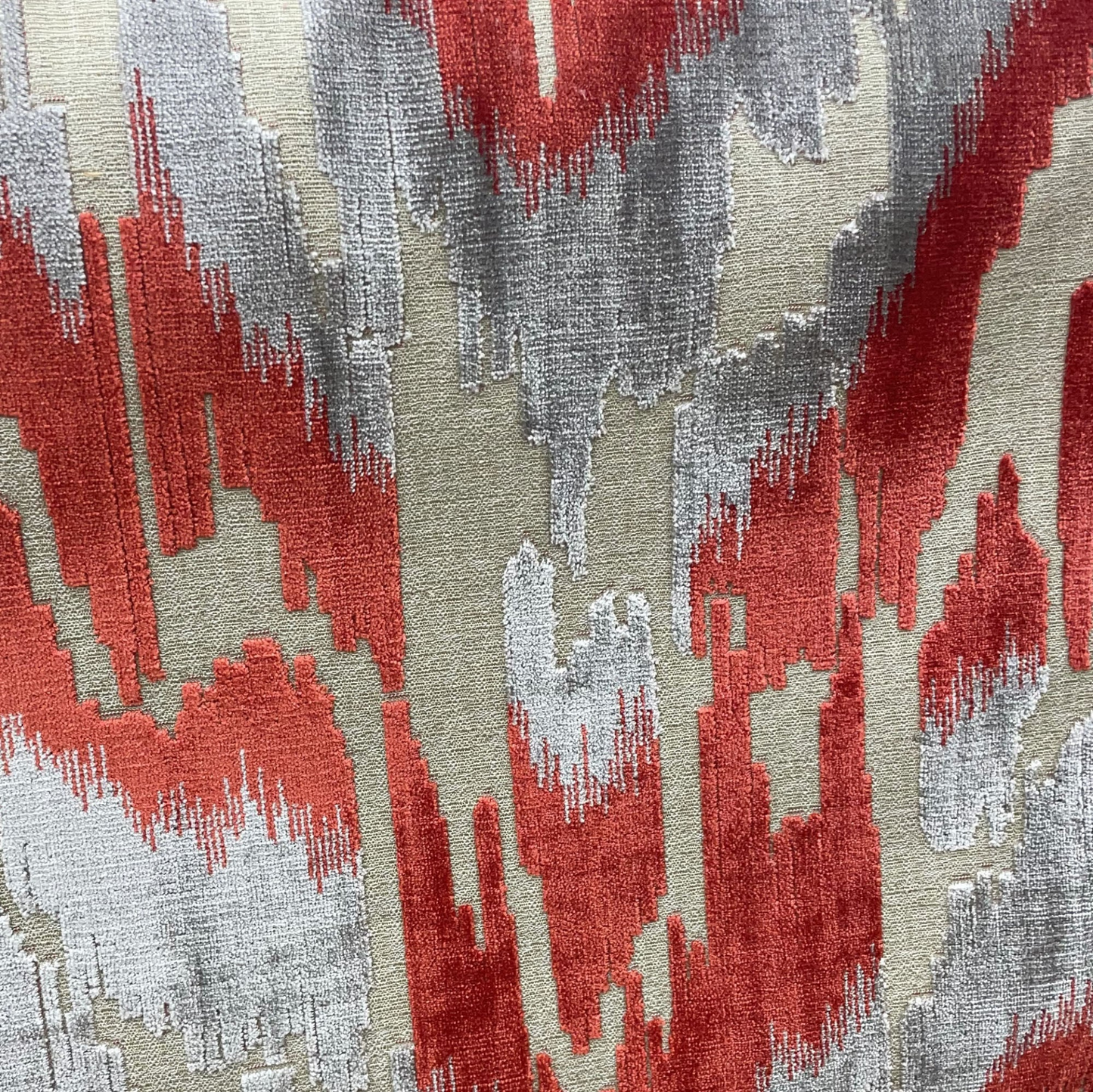Plutus Velvet Glamour Red, Gray Handmade Luxury Pillow - Elegant and Comfortable