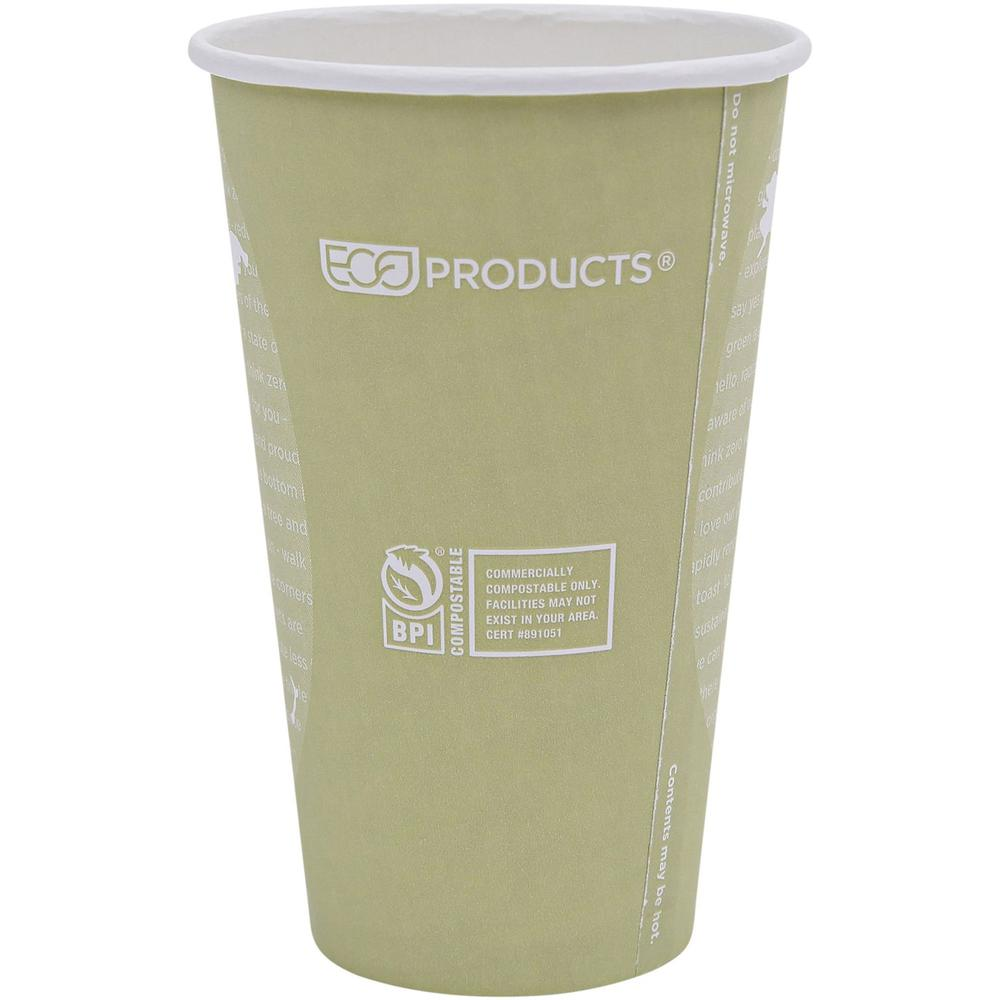 Eco-Products 16 oz World Art Hot Beverage Cups - Leakproof & Eco-Friendly