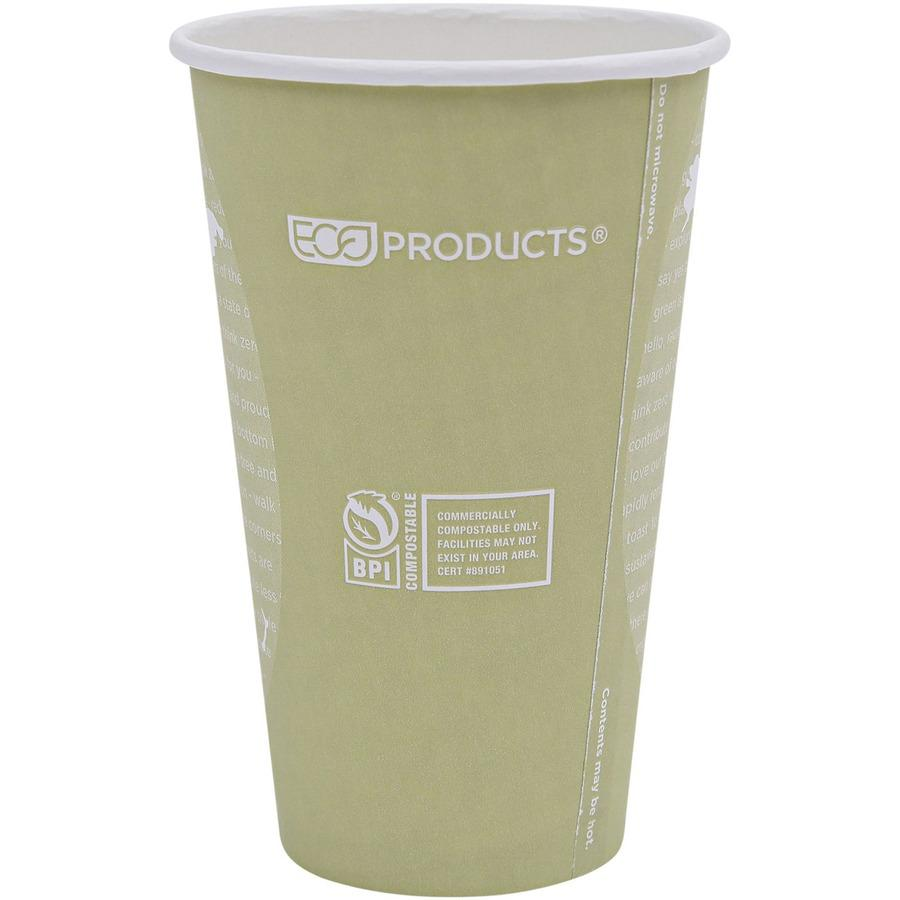 Eco-Products 16 oz World Art Hot Beverage Cups - Leakproof & Eco-Friendly