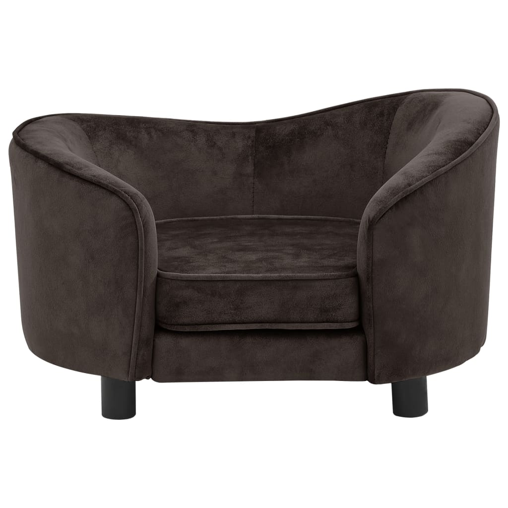 vidaXL Dog Sofa Brown 27.2"x19.3"x15.7" Plush - Comfortable Sofa for Small Dogs and Cats
