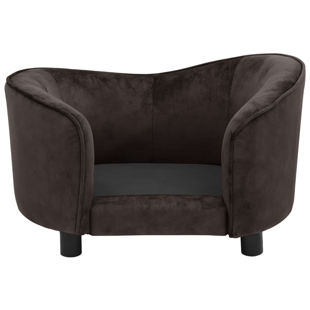 vidaXL Dog Sofa Brown 27.2"x19.3"x15.7" Plush - Comfortable Sofa for Small Dogs and Cats