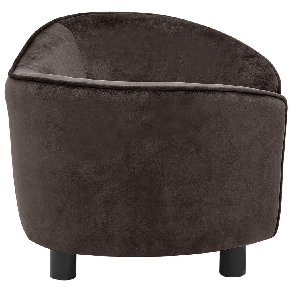 vidaXL Dog Sofa Brown 27.2"x19.3"x15.7" Plush - Comfortable Sofa for Small Dogs and Cats