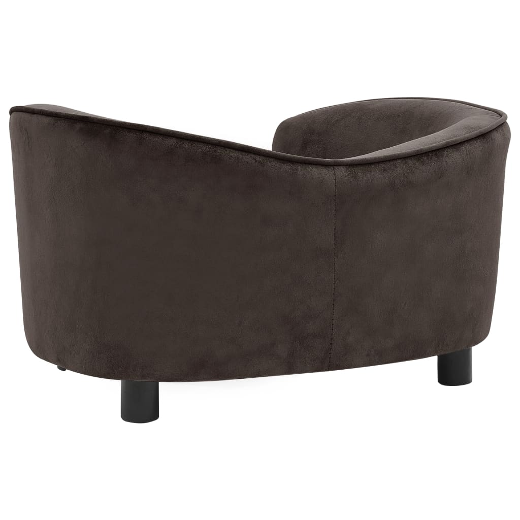 vidaXL Dog Sofa Brown 27.2"x19.3"x15.7" Plush - Comfortable Sofa for Small Dogs and Cats
