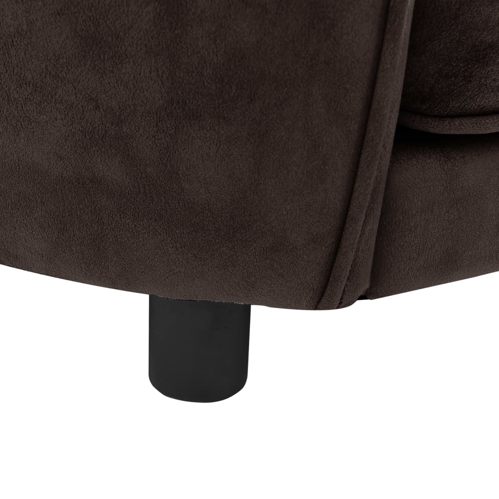 vidaXL Dog Sofa Brown 27.2"x19.3"x15.7" Plush - Comfortable Sofa for Small Dogs and Cats