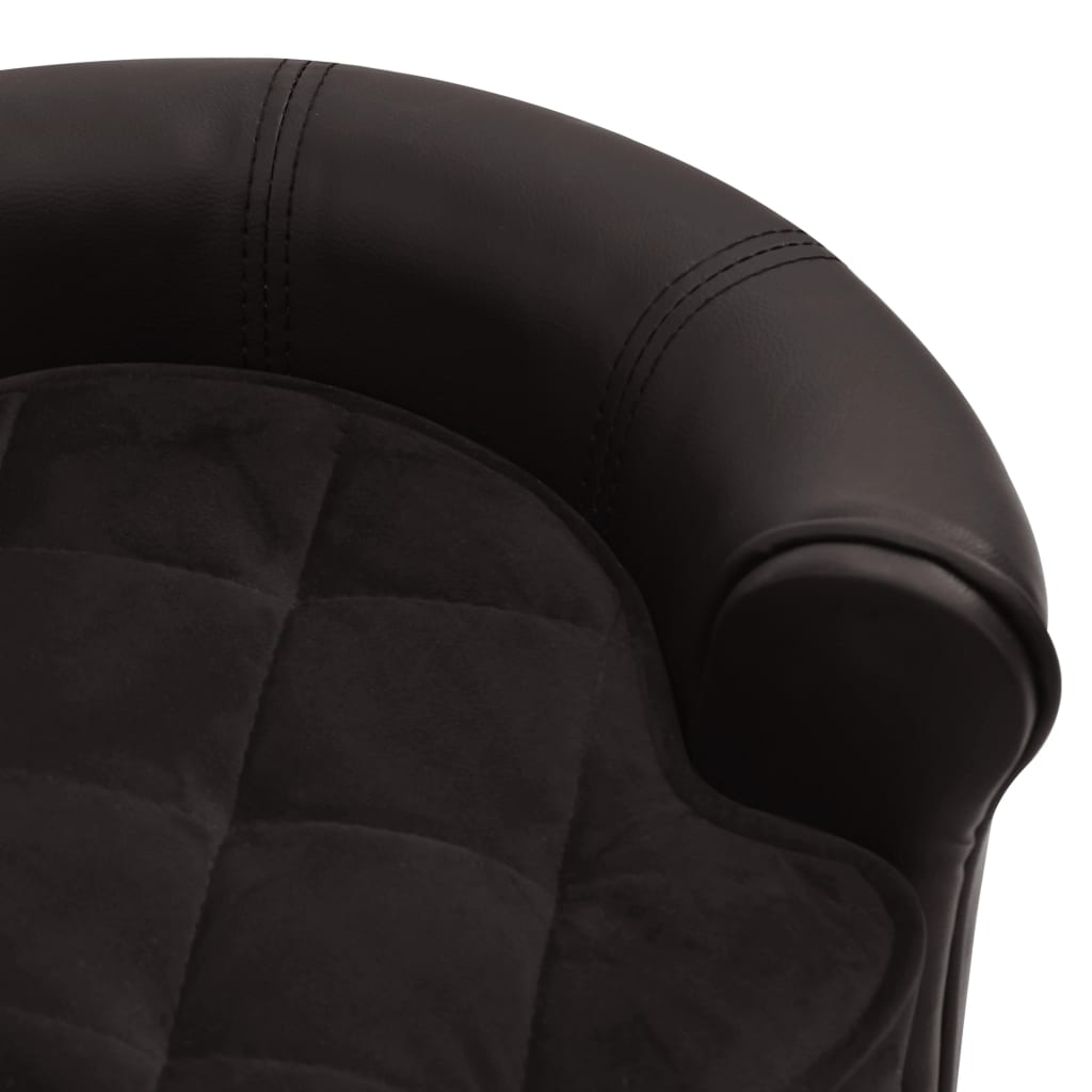 vidaXL Dog Sofa Brown 18.9"x18.9"x12.6" Plush and Faux Leather