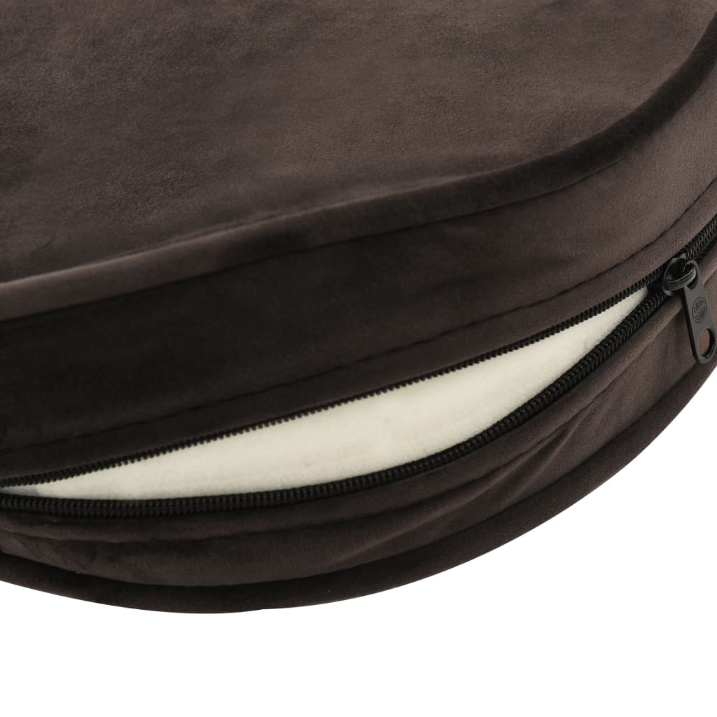vidaXL Dog Sofa Brown 18.9"x18.9"x12.6" Plush and Faux Leather