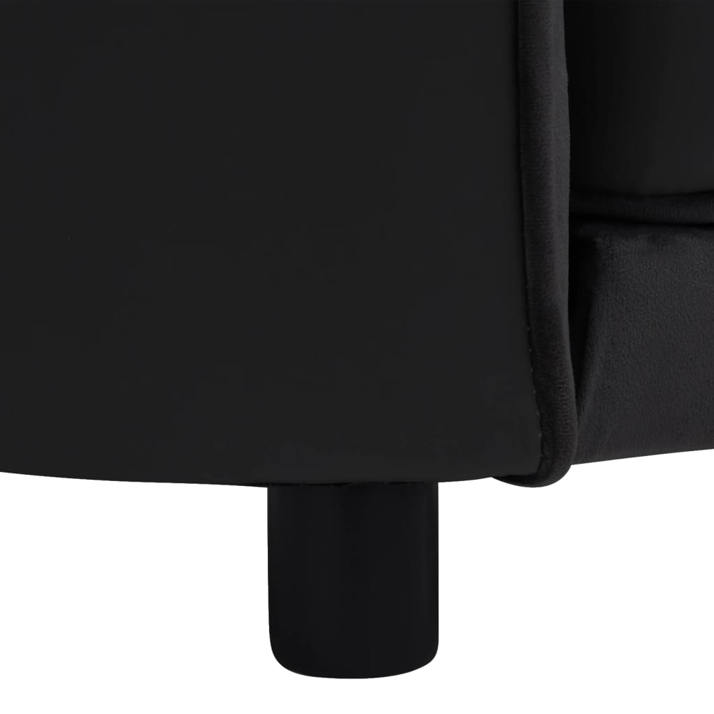 vidaXL Dog Sofa Black 27.2"x19.3"x15.7" Plush and Faux Leather - Comfortable Furniture for Your Beloved Pet