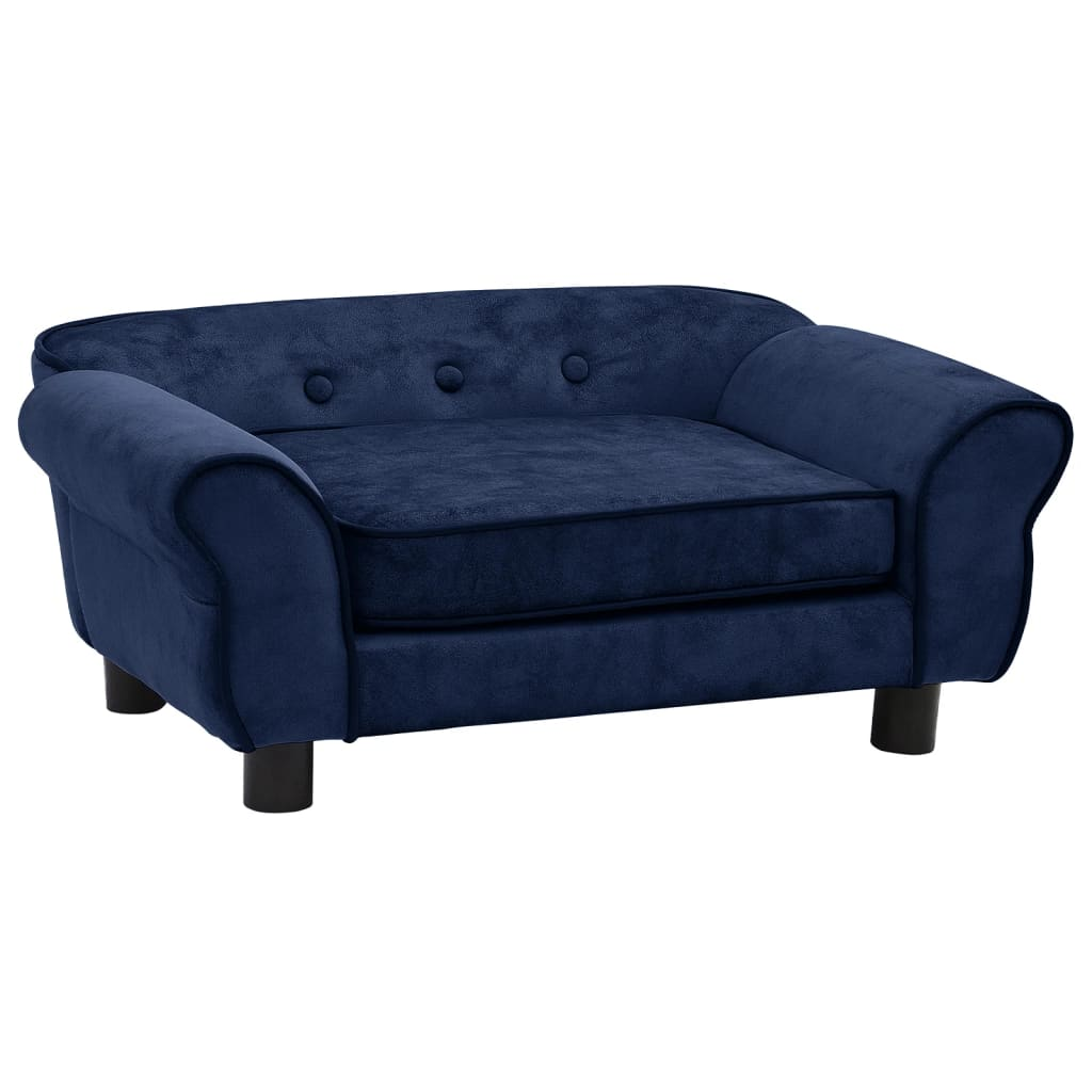 vidaXL Dog Sofa Blue 28.3"x17.7"x11.8" Plush - Comfortable Pet Furniture