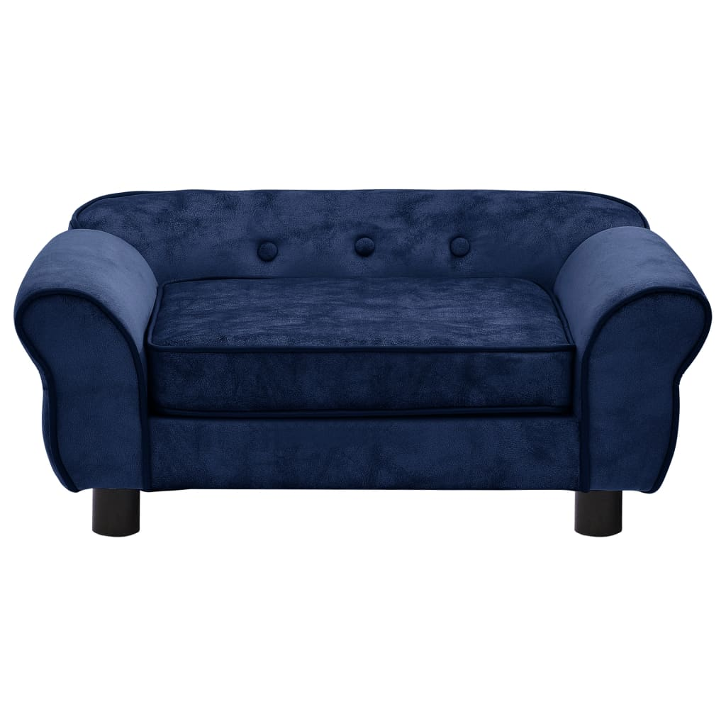 vidaXL Dog Sofa Blue 28.3"x17.7"x11.8" Plush - Comfortable Pet Furniture