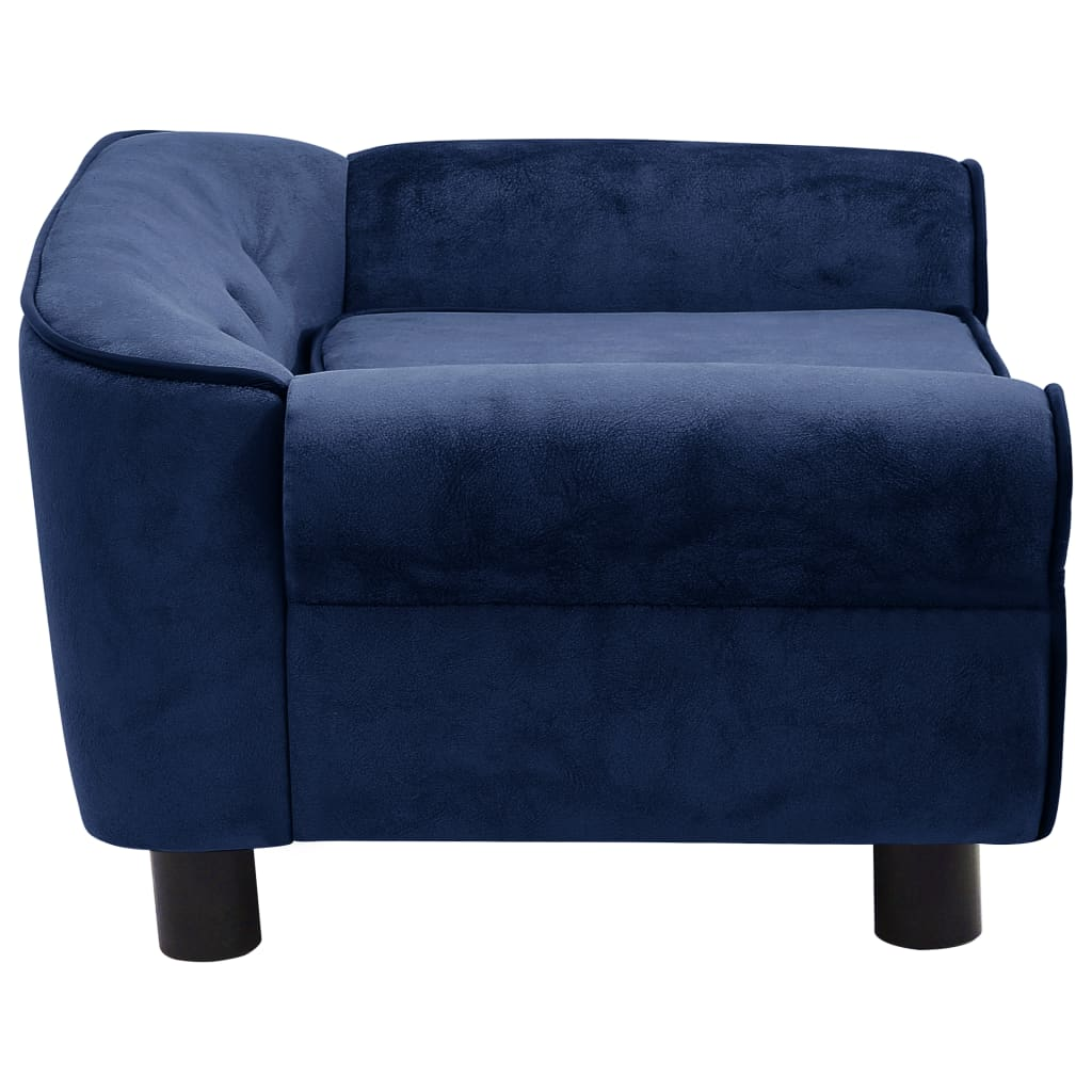 vidaXL Dog Sofa Blue 28.3"x17.7"x11.8" Plush - Comfortable Pet Furniture