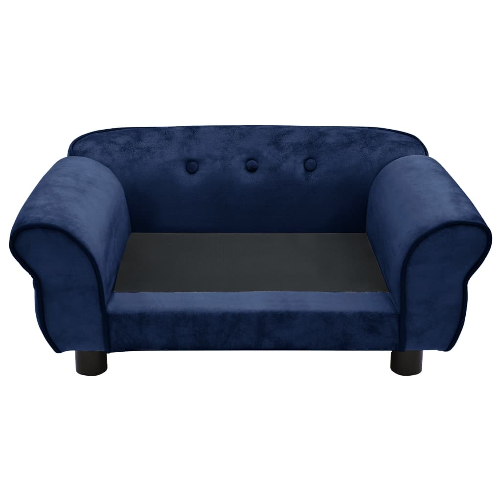 vidaXL Dog Sofa Blue 28.3"x17.7"x11.8" Plush - Comfortable Pet Furniture