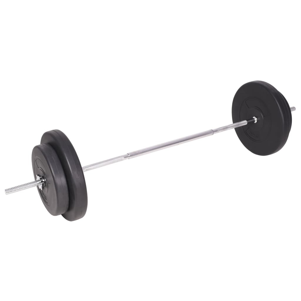 vidaXL Workout Bench with Weight Rack, Barbell and Dumbbell Set - Home Gym Equipment