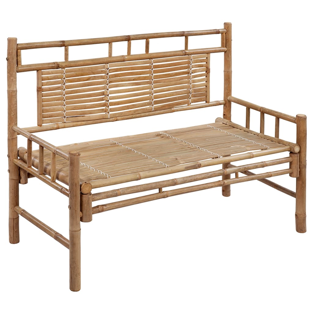 vidaXL Patio Bench with Cushion 47.2" Bamboo - Durable and Stylish Outdoor Seating