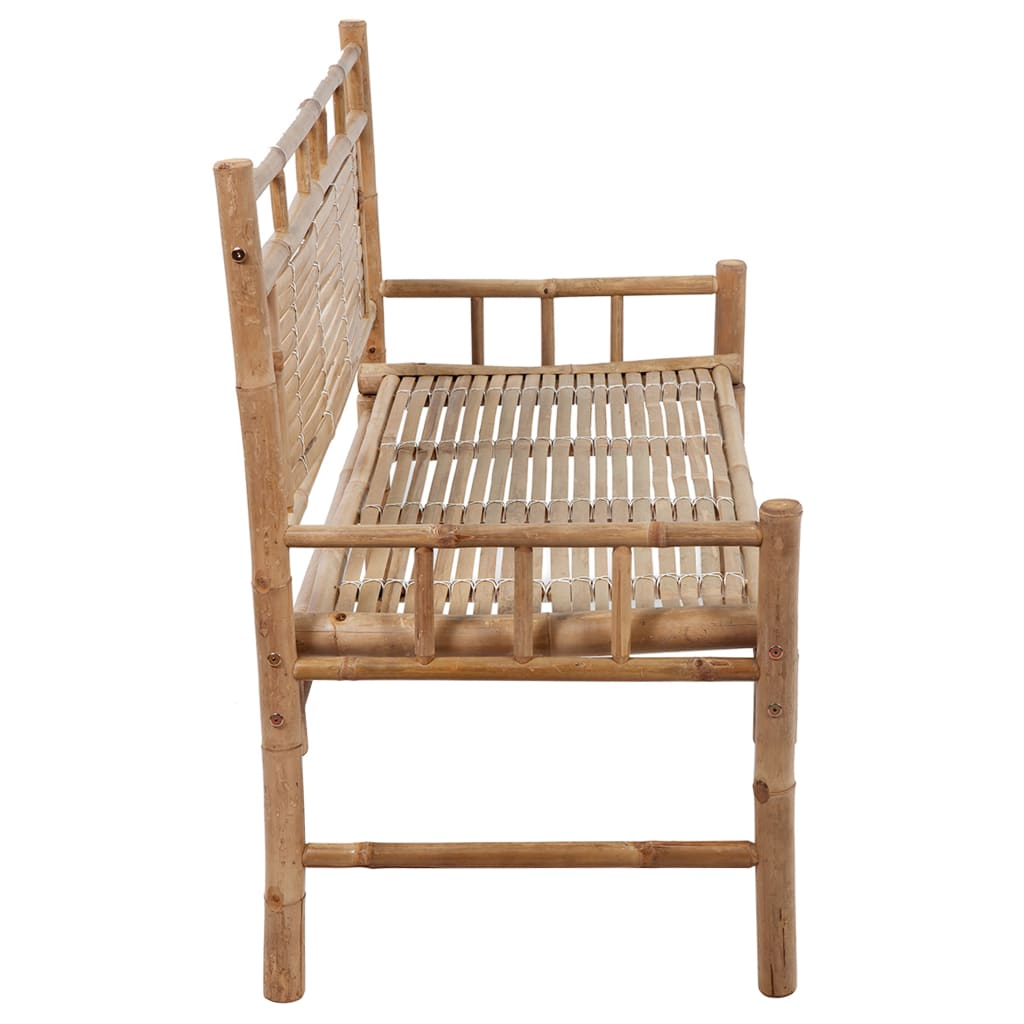 vidaXL Patio Bench with Cushion 47.2" Bamboo - Durable and Stylish Outdoor Seating