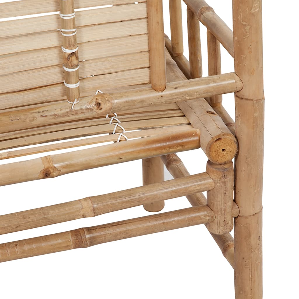 vidaXL Patio Bench with Cushion 47.2" Bamboo - Durable and Stylish Outdoor Seating