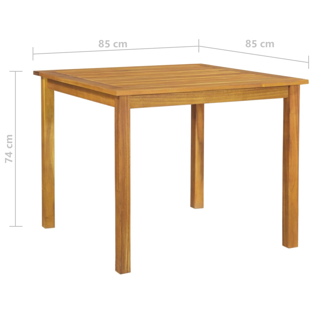 vidaXL 3 Piece Patio Dining Set Black - Solid Acacia Wood Table, PE Rattan Chairs with Cushions