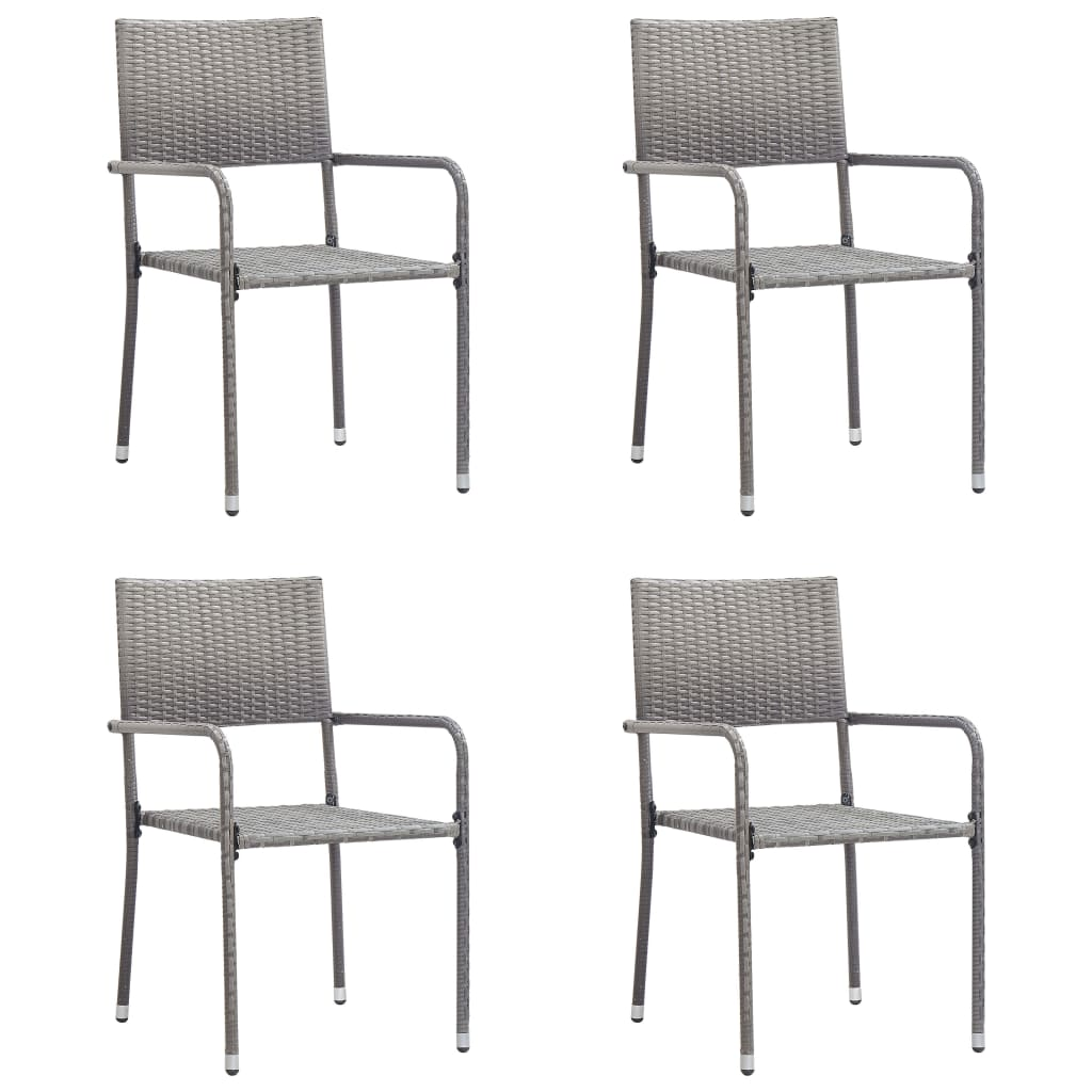 vidaXL 5 Piece Patio Dining Set Gray - Outdoor Furniture for a Cozy and Stylish Space