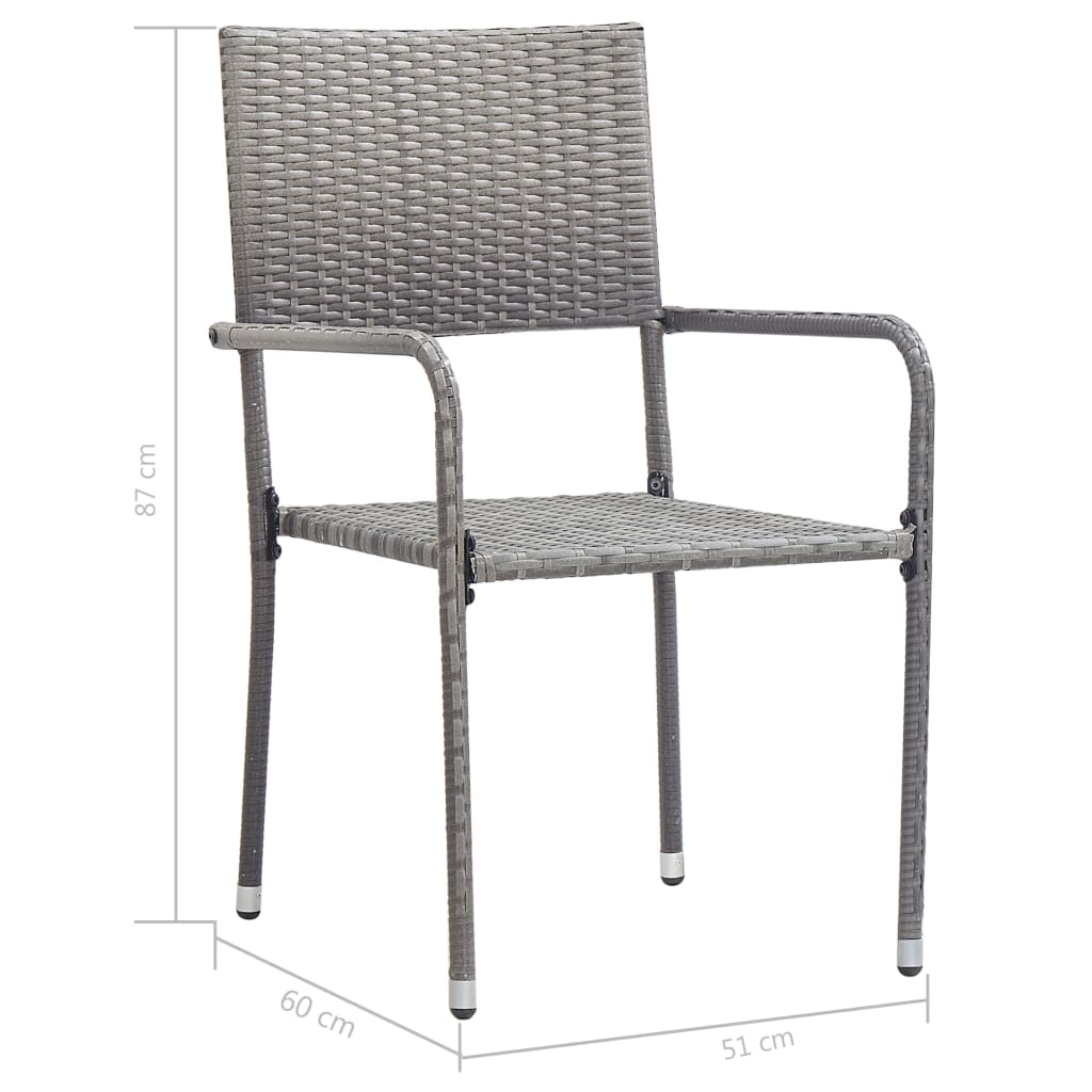 vidaXL 5 Piece Patio Dining Set Gray - Outdoor Furniture for a Cozy and Stylish Space