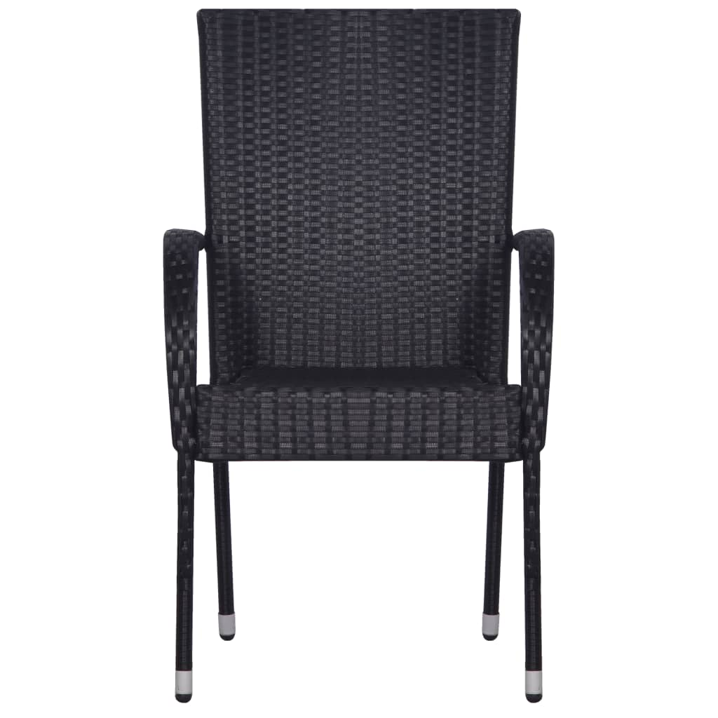 vidaXL 5 Piece Patio Dining Set Black - Outdoor Furniture for Stylish Dining