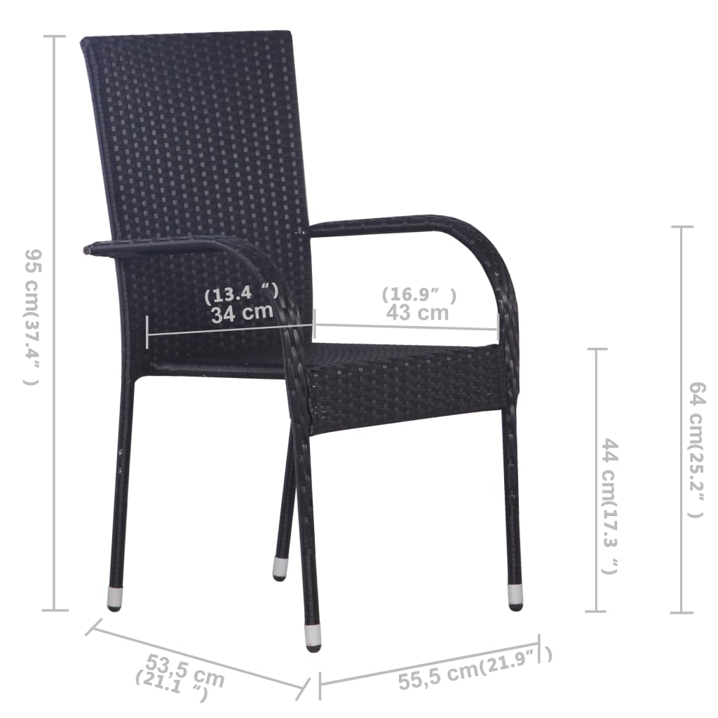 vidaXL 5 Piece Patio Dining Set Black - Outdoor Furniture for Stylish Dining