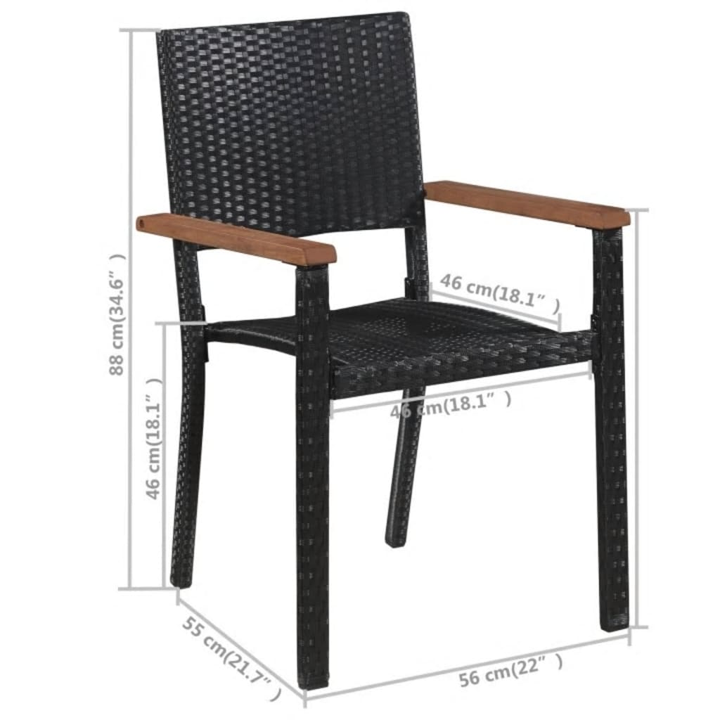 vidaXL 5 Piece Patio Dining Set Black - Outdoor Furniture for Stylish Patio Spaces