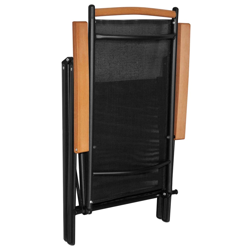 vidaXL 7 Piece Patio Dining Set Aluminum Black - Outdoor Furniture