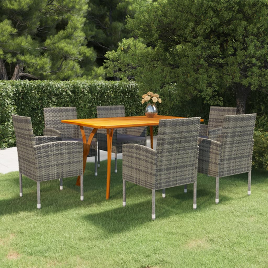 vidaXL 7 Piece Patio Dining Set Anthracite - Outdoor Furniture Set