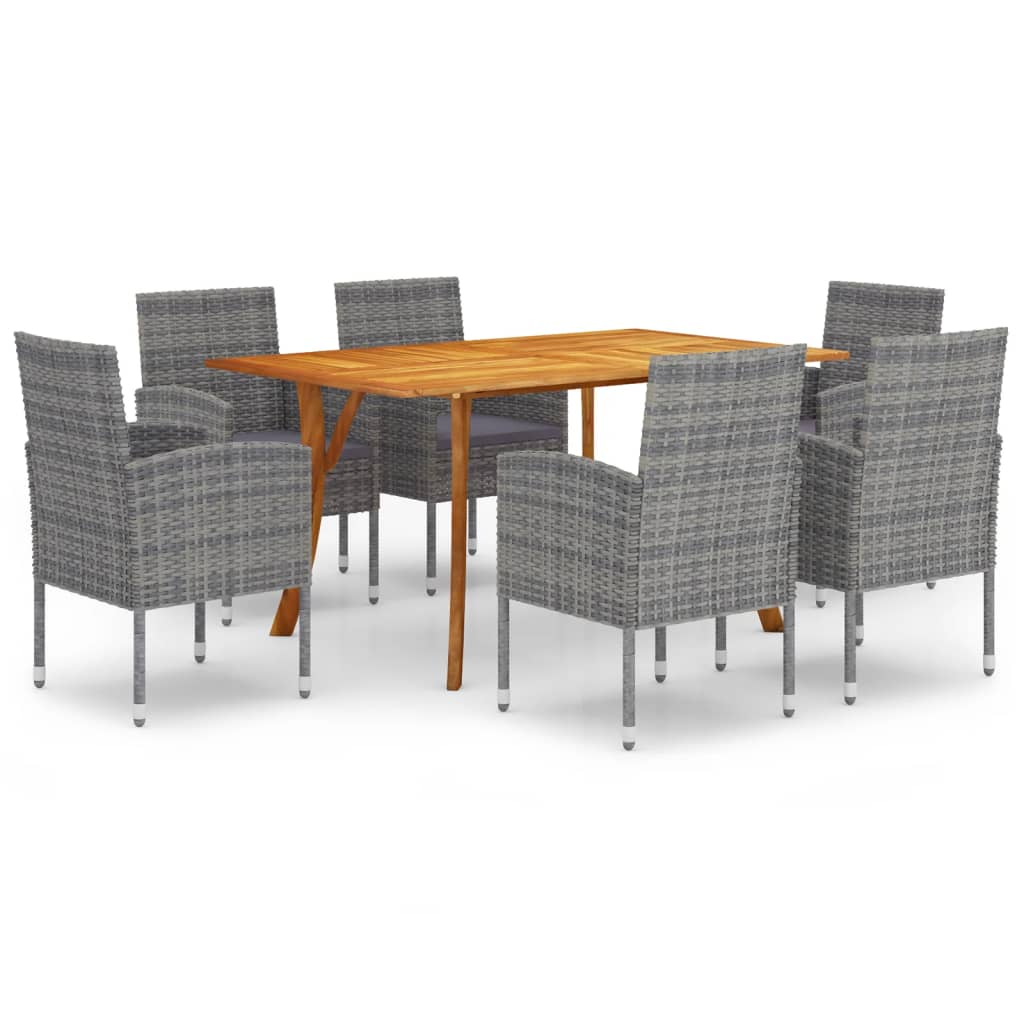 vidaXL 7 Piece Patio Dining Set Anthracite - Outdoor Furniture Set