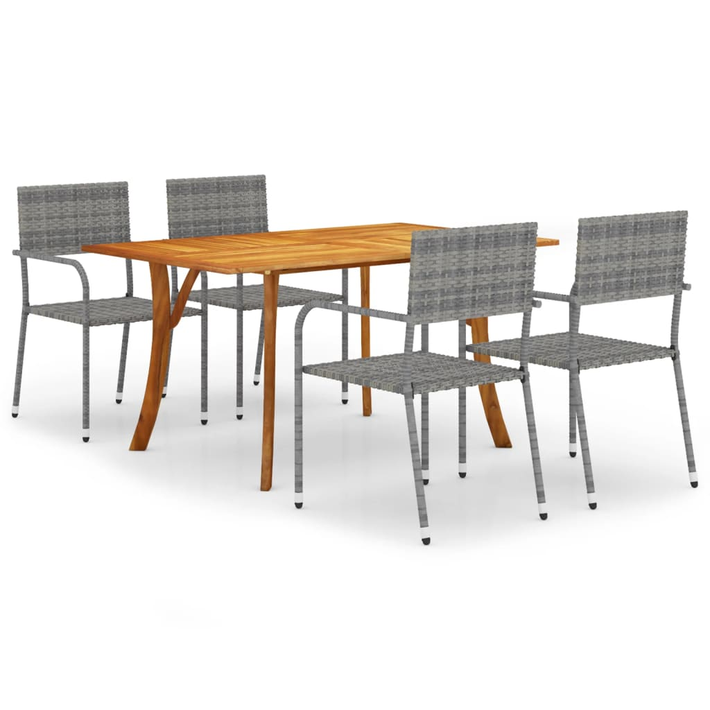 vidaXL 5 Piece Patio Dining Set Anthracite - Outdoor Table and Chairs