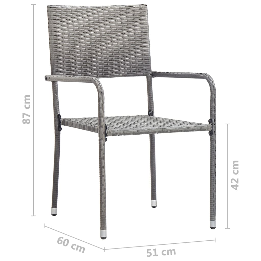 vidaXL 5 Piece Patio Dining Set Anthracite - Outdoor Table and Chairs