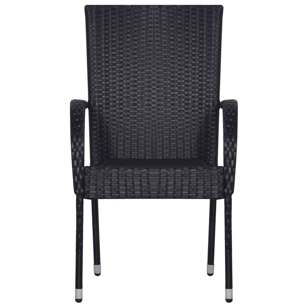 vidaXL 7 Piece Patio Dining Set Black - Outdoor Furniture for Stylish and Functional Patios
