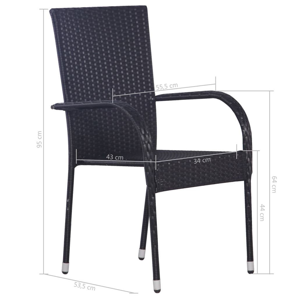 vidaXL 7 Piece Patio Dining Set Black - Outdoor Furniture for Stylish and Functional Patios
