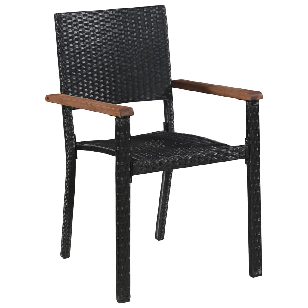 vidaXL 5 Piece Patio Dining Set Black - Outdoor Furniture Set