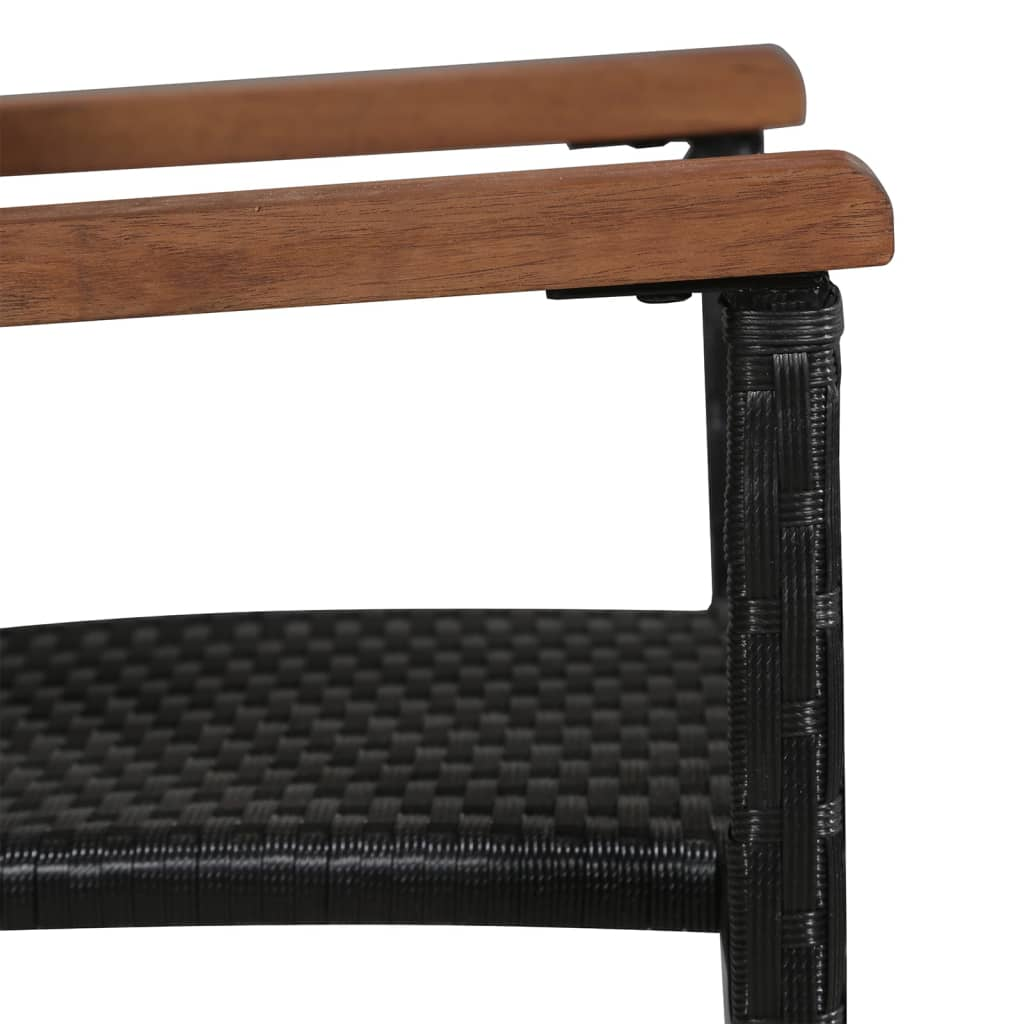 vidaXL 5 Piece Patio Dining Set Black - Outdoor Furniture Set