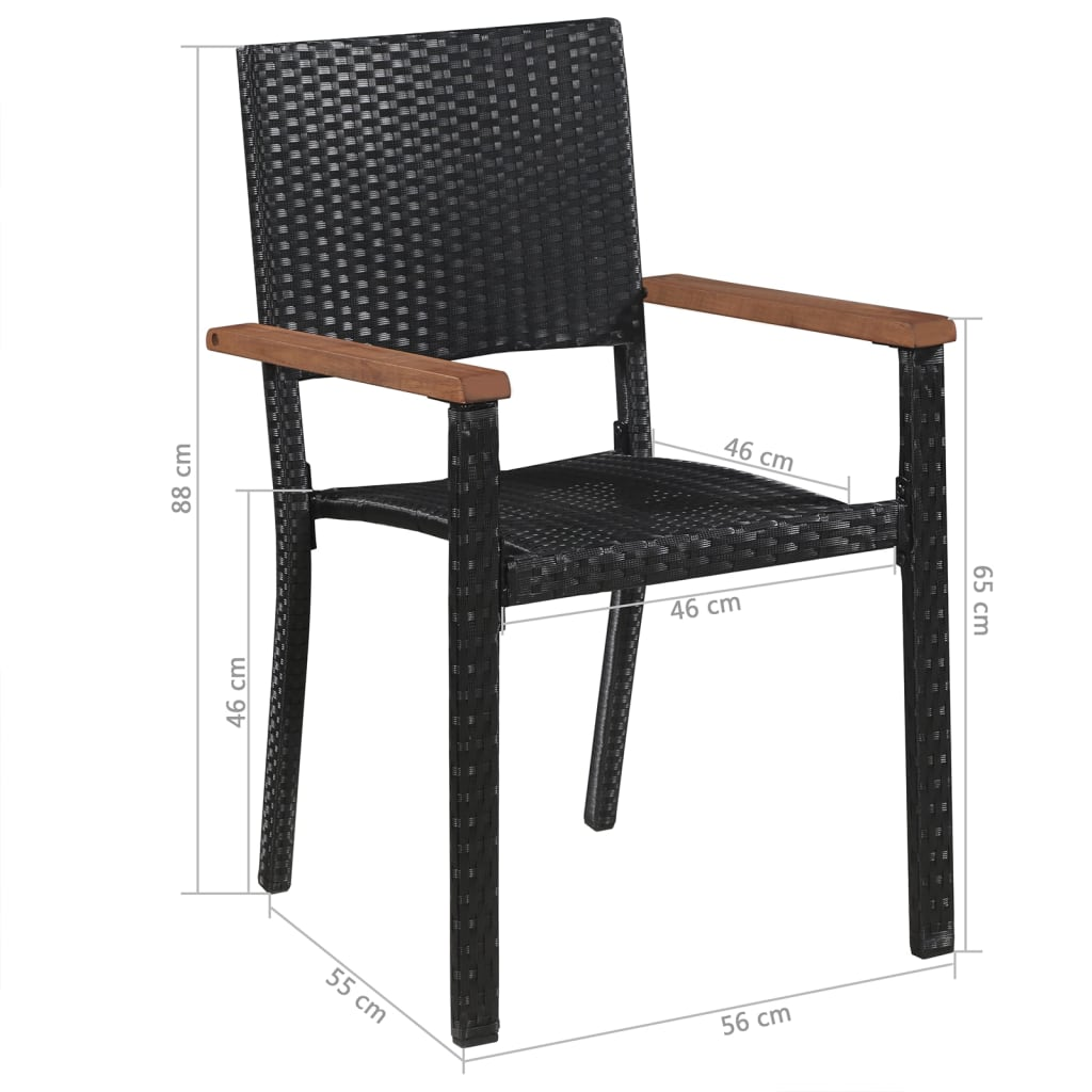 vidaXL 5 Piece Patio Dining Set Black - Outdoor Furniture Set