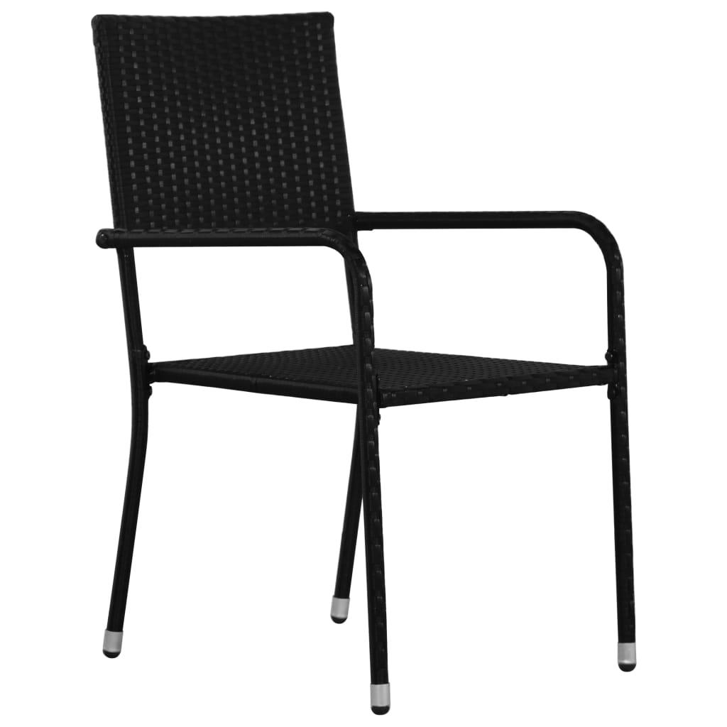 vidaXL 3 Piece Patio Dining Set Black - Outdoor Furniture - Patio Set